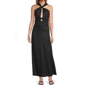 Antonio Melani Black Midi Dress | Linen Blend |NWT